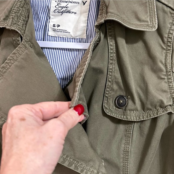 Pre-loved American Eagle Women’s Sz Small Green Army Jacket - Picture 8 of 16